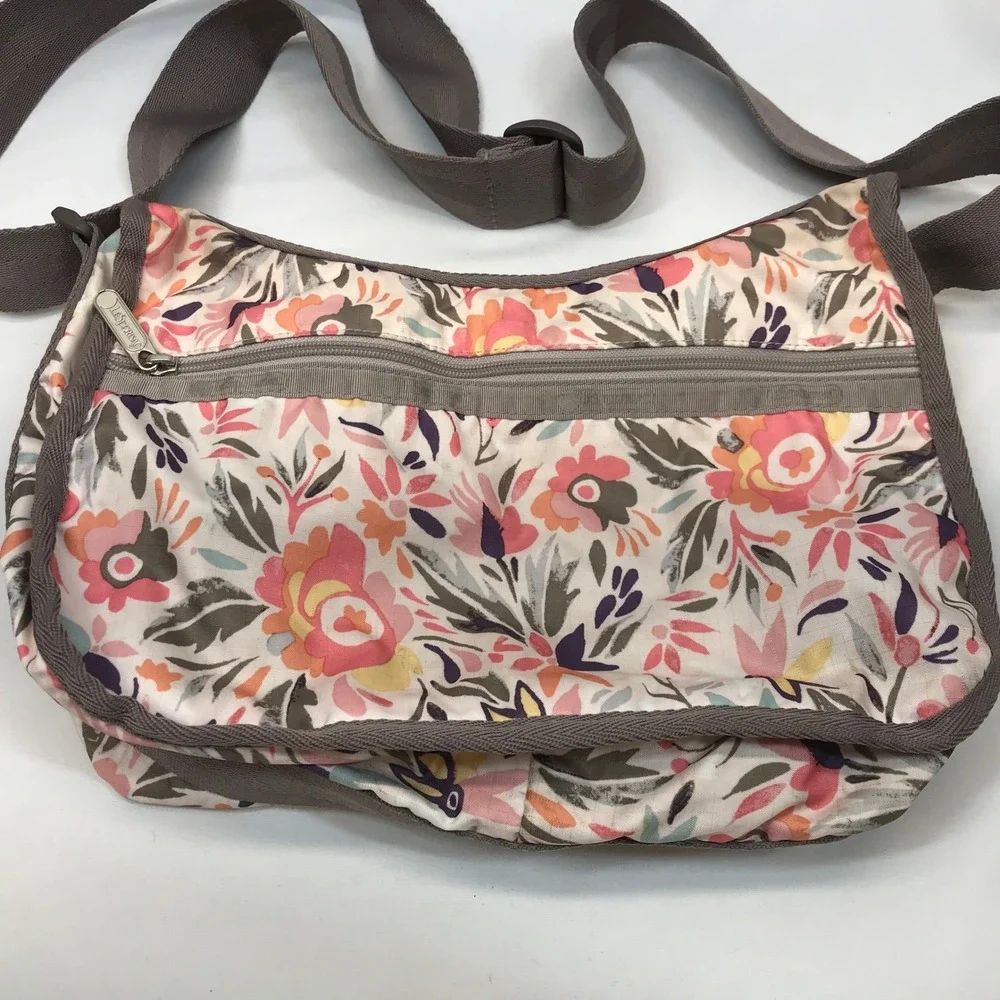 LeSportsac Floral Ripstop Nylon Crossbody Messenger Bag Multicolor 5686